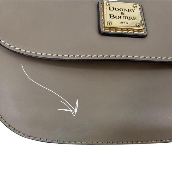 Dooney & Bourke Saddle Bag Crossbody Beige Leather Old Money Equestrian - Picture 14 of 16